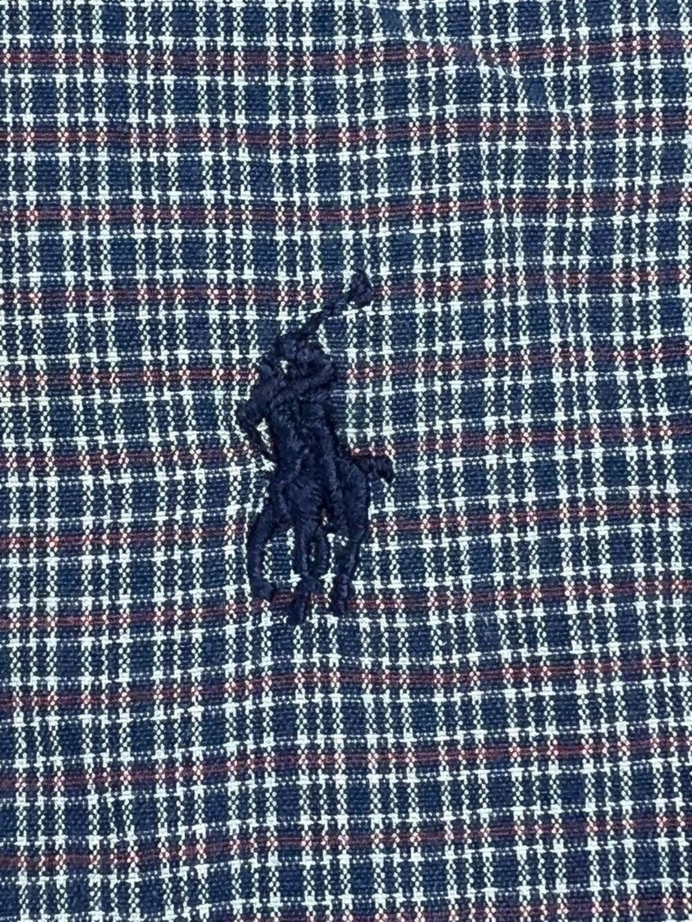 Ralph Lauren Button Up Shirt Cotton Size Large Blaire Short Sleeve Blue Plaid